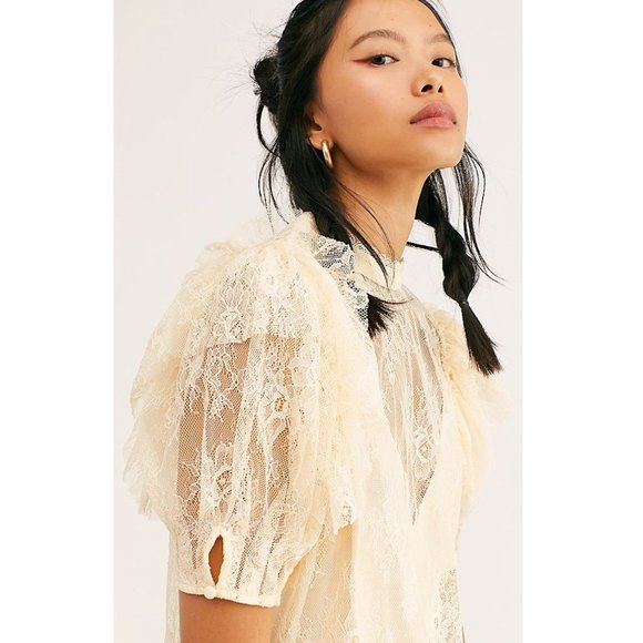 NEW Free People Secret Admirer Lace Blouse Top $98 - Picture 10 of 10